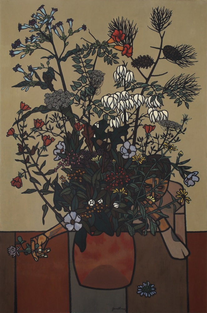 Robert Gwathmey, Flower Freshness, c. 1970, oil on canvas, 50 x 35 inches