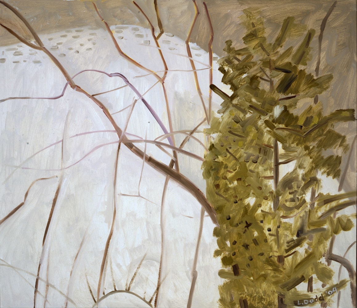 Trees at Edge of Pond, 2004, oil on Masonite, 14 x 16 inches