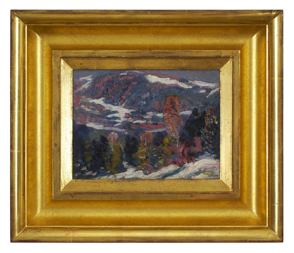 Marsden Hartley, Songs of Winter, 1908, oil on board, 8 1/2 x 11 1/2 inches
