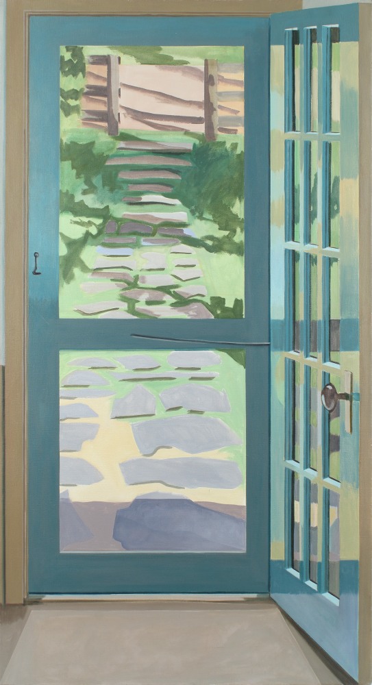 View Thru Screen Door, 1979 oil on linen, 66 x 36 inches