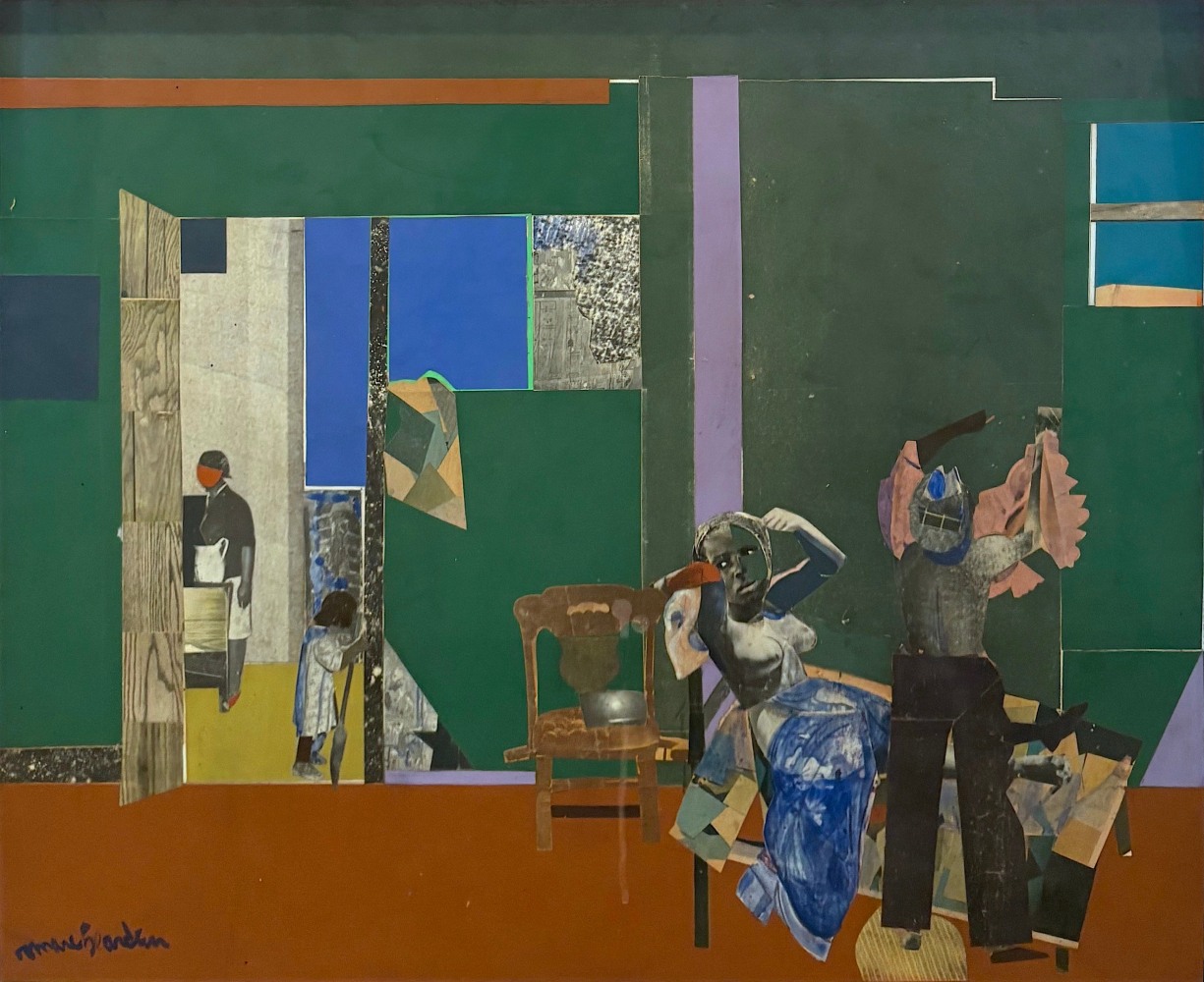 Four Figures, 1968, collage on board, 18 x 22 inches