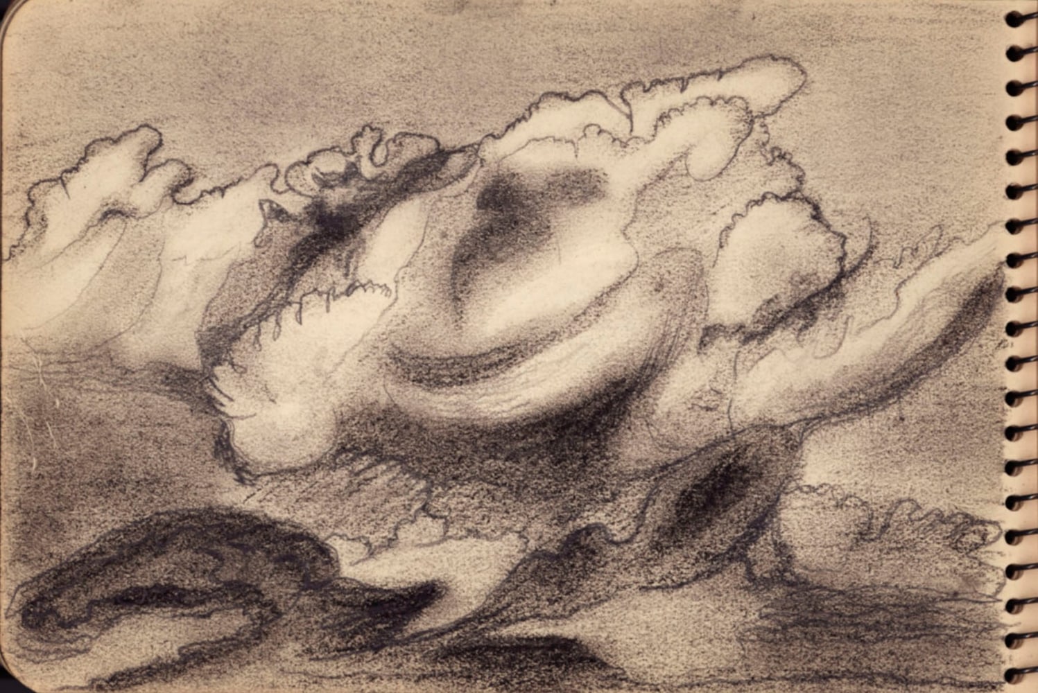 Untitled (&amp;quot;Cloud Study&amp;quot;), c. 1930-1932, graphite on paper, 4 x 5 3/4 inches