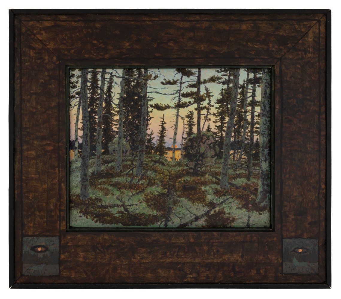 Owiiyawen&amp;#39; Enjii, 2025, oil on board, 13 x 15 inches, including artist&amp;#39;s hand painted frame