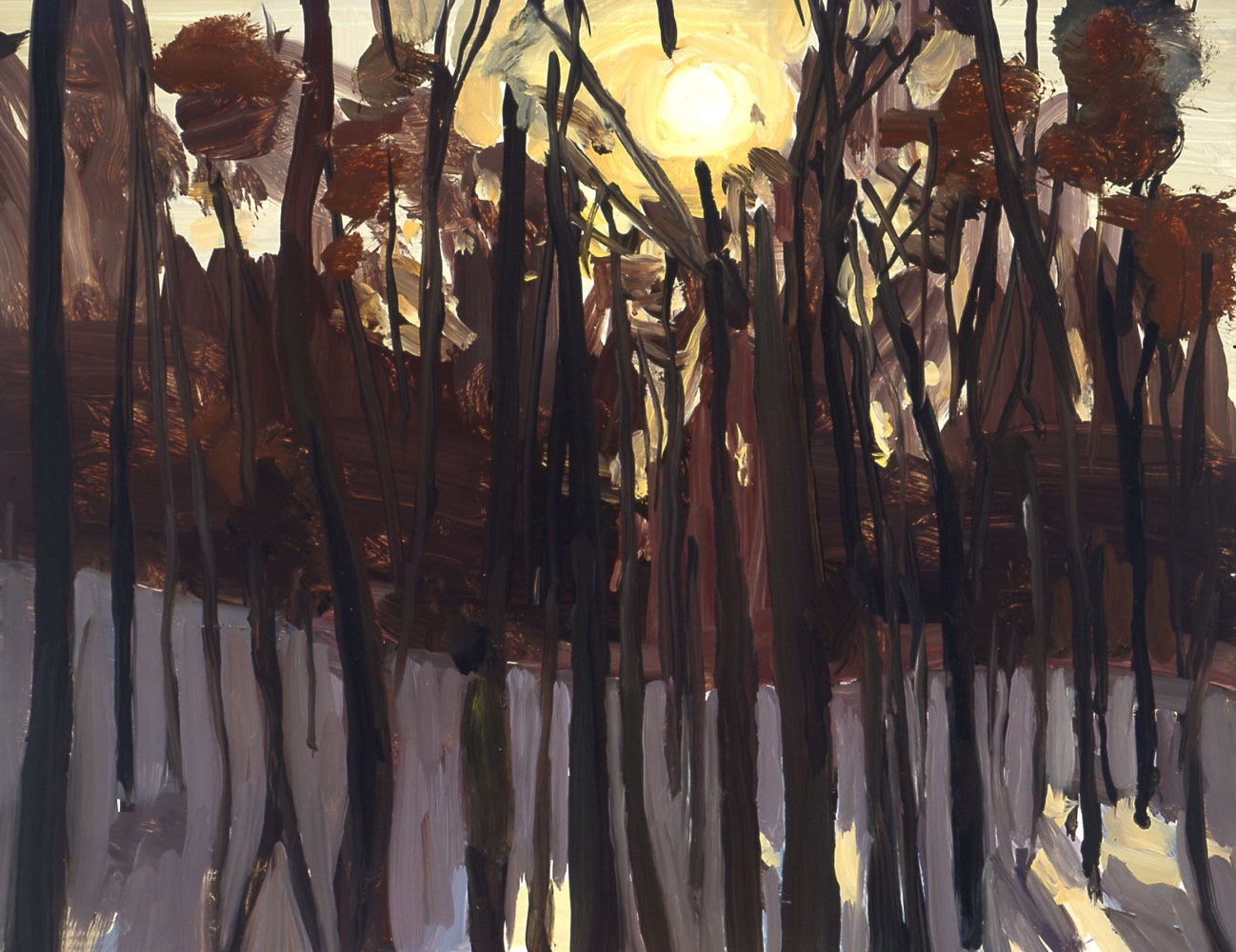 Sunset and Snow III, 2005, oil on Masonite, 10 x 13 inches