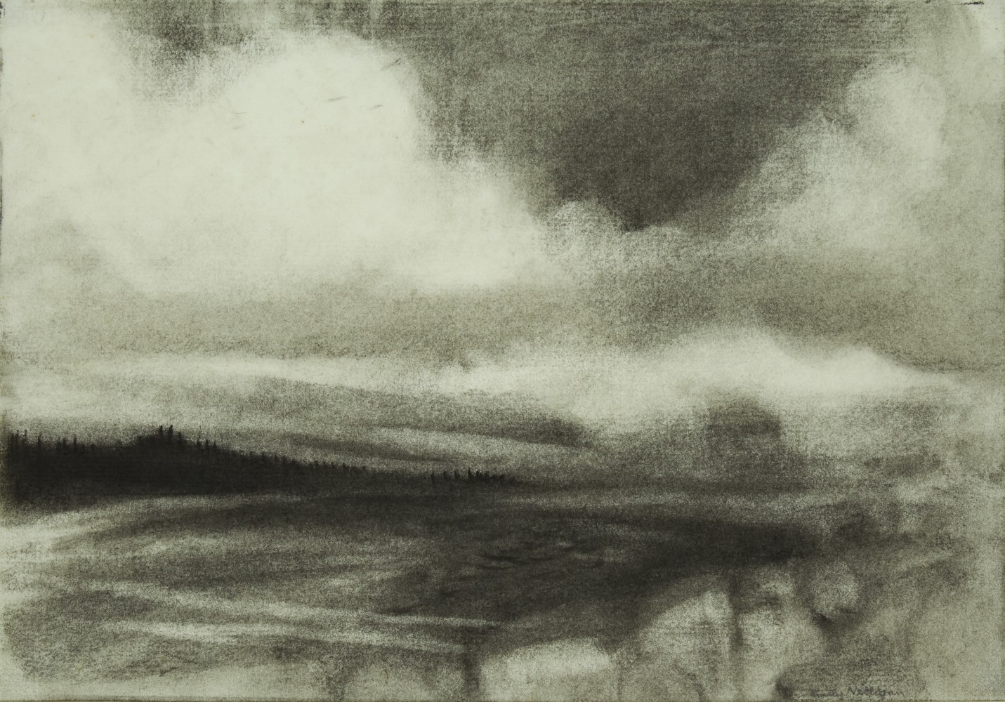 6.81 (3), 1981, charcoal on paper, 7 1/4 x 10 3/8 inches