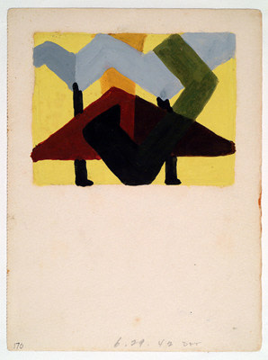 June 29, 1942,&amp;nbsp;1942, wax emulsion and oil paint on cream wove paper, 7 x 5 1/4 inches