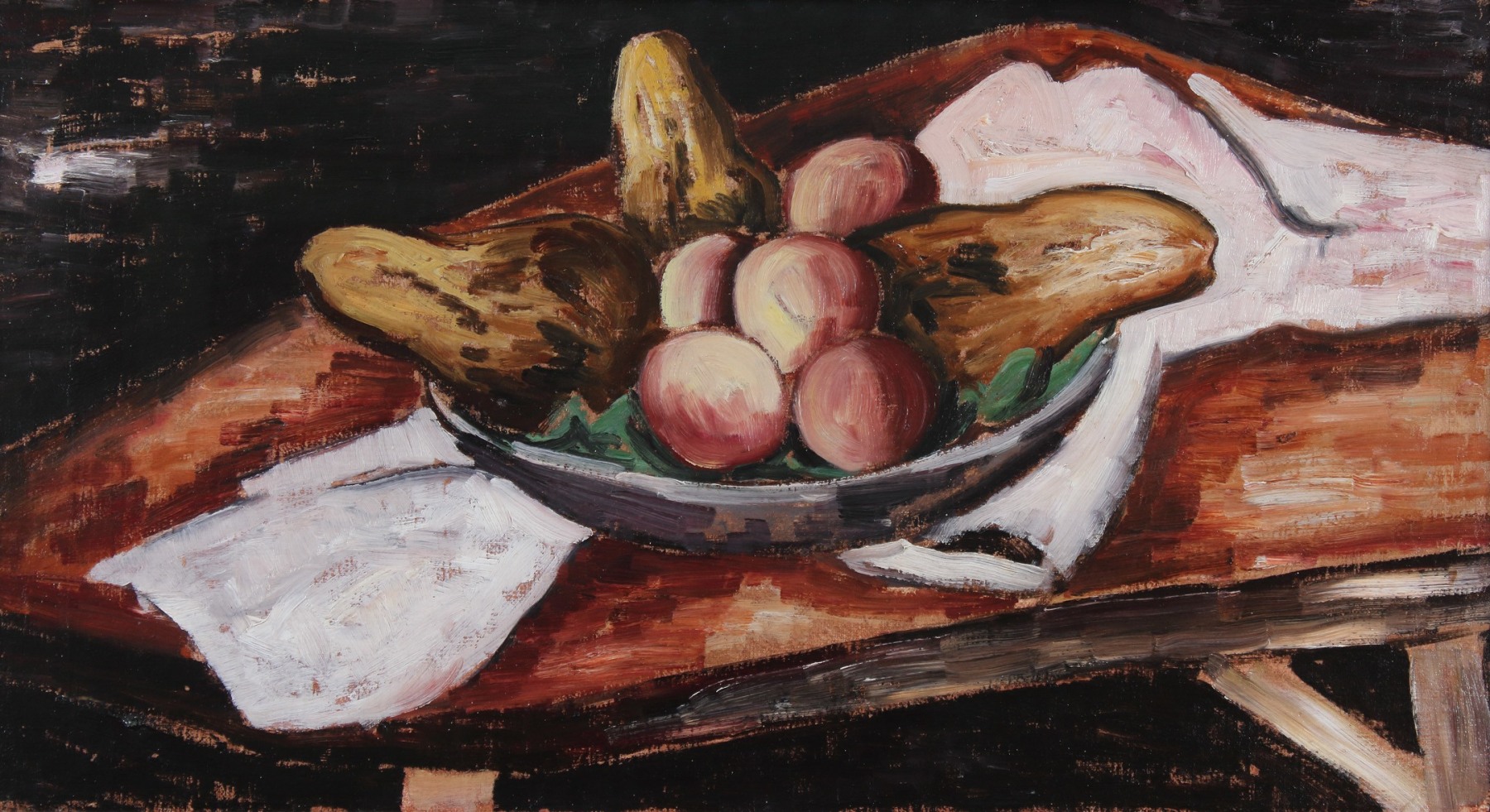 Bowl With Fruit, 1919, oil on canvas, 13 7/8 x 25 3/4 inches
