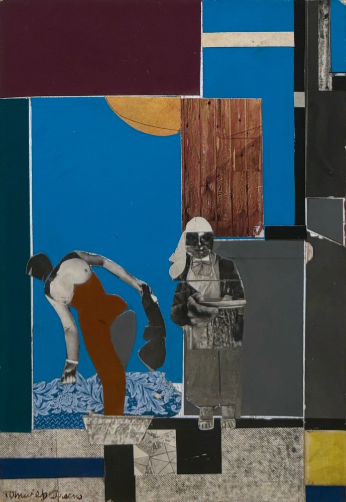 Suzannah, 1970, acrylic and collage on board, 8 1/4 x 5 3/4 inches
