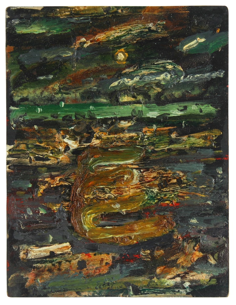 John Walker,&amp;nbsp;Seal Point Series #097, 2005, oil on Bingo card, 7 1/4 x 5 1/2 inches