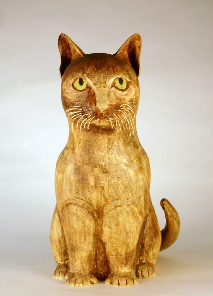 Anne Arnold,&amp;nbsp;Untitled (Cat),&amp;nbsp;n.d., painted terra cotta, 19 inches high