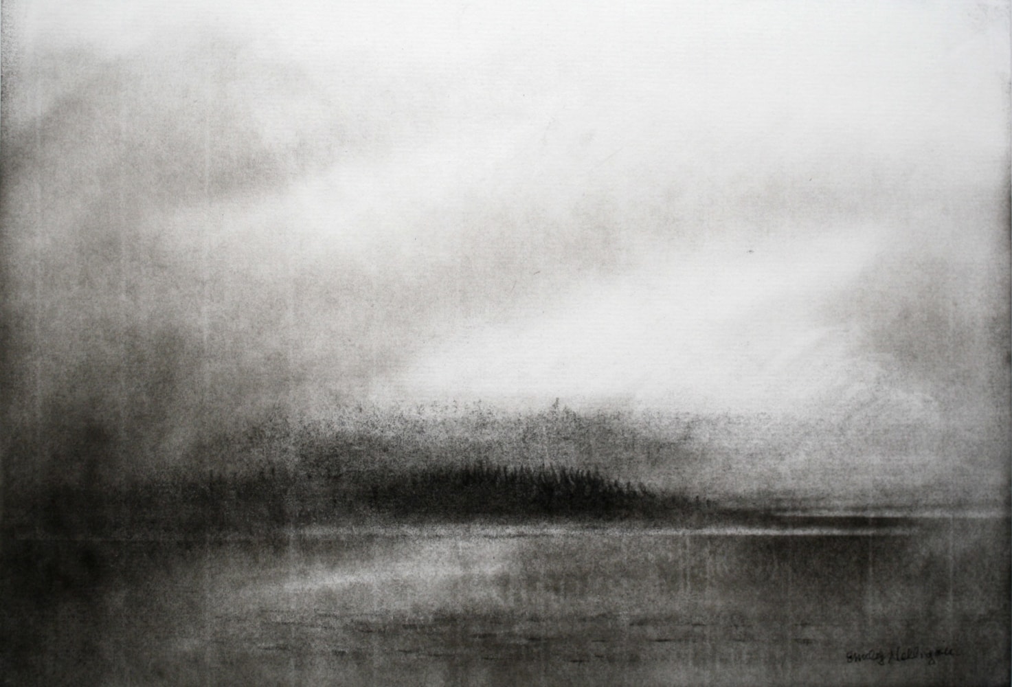 Emily Nelligan,&amp;nbsp;5 Aug 05,&amp;nbsp;2005, charcoal on paper, 7 1/4 x 10 1/2 inches