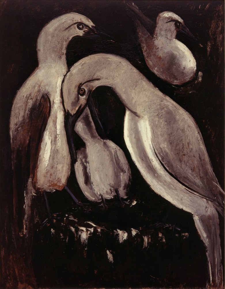 Marsden Hartley, Love on the Cliff, c.1939, oil on board, 28 x 22 inches&amp;nbsp;