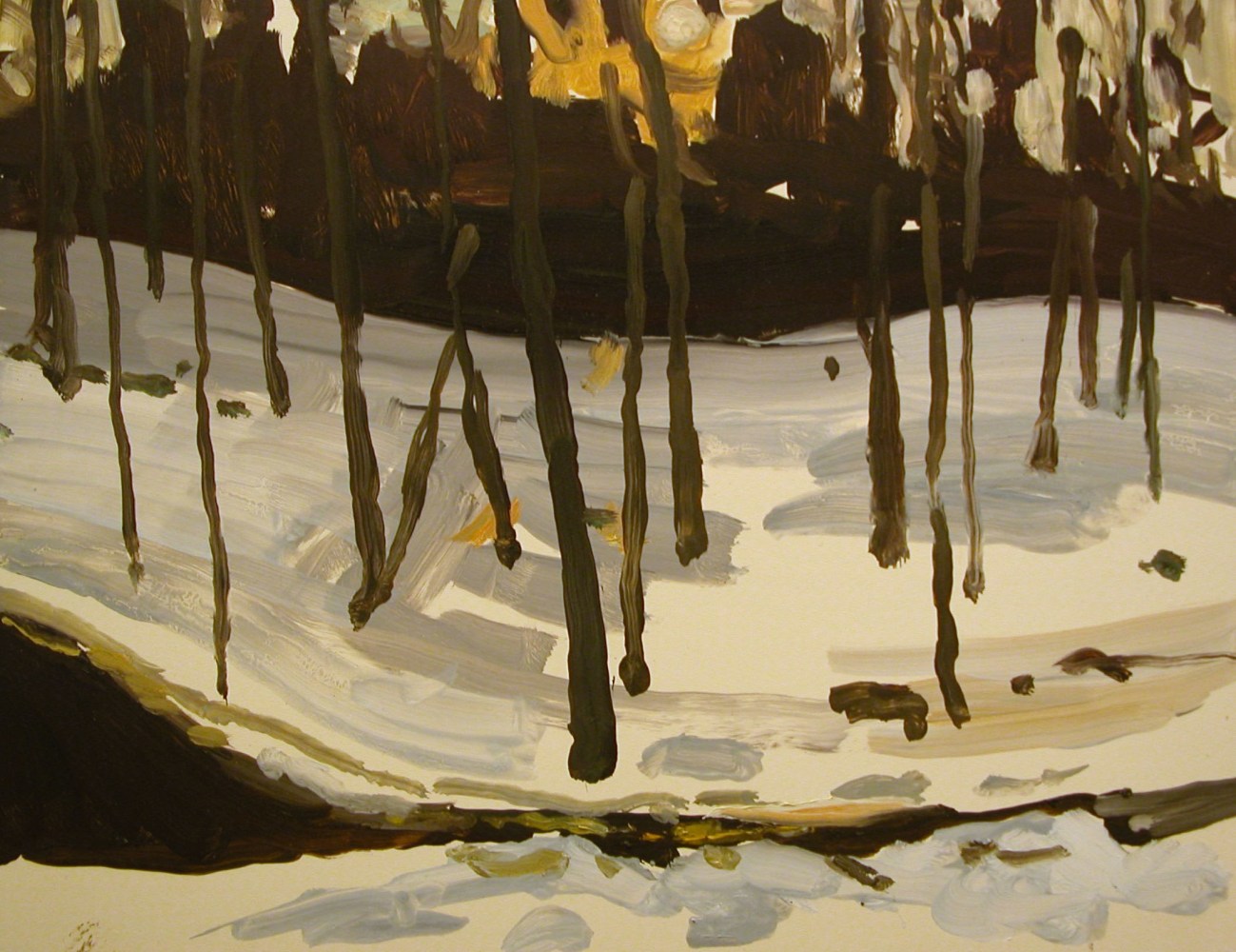Sunset and Snow&amp;nbsp;II, 2005, oil on Masonite, 10 x 13 inches