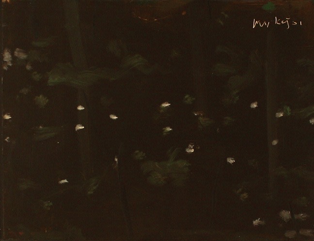 Alex Katz,&amp;nbsp;Night Time Reflections, 2001, oil on board, 9 x 11 3/4 inches