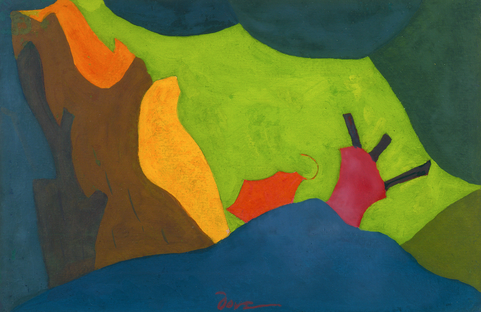 Study for Cow at Play, 1941, gouache and watercolor on paper, 6 x 9 inches&amp;nbsp;