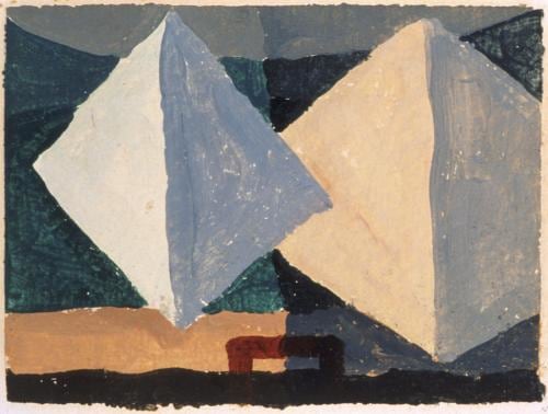 Study for The Brothers, 1942, watercolor on paper, 3 x 4 inches