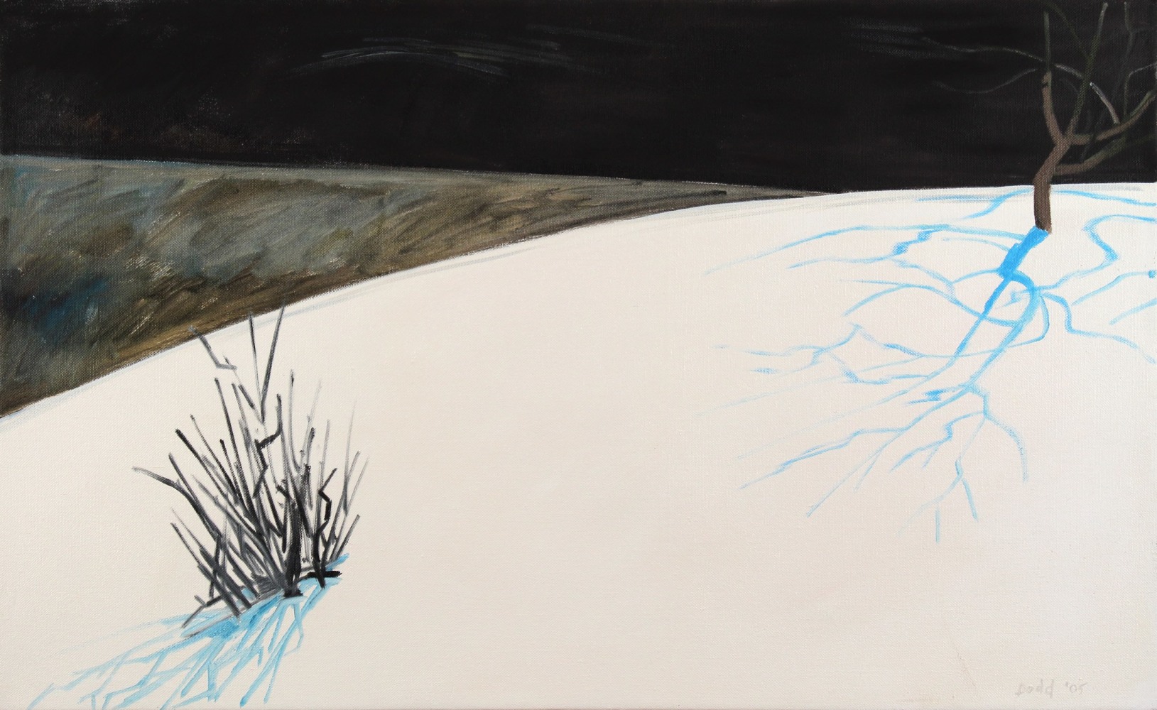 Riverbank, Vermont, 2005, oil on linen, 21 3/4 x 35 3/4 inches