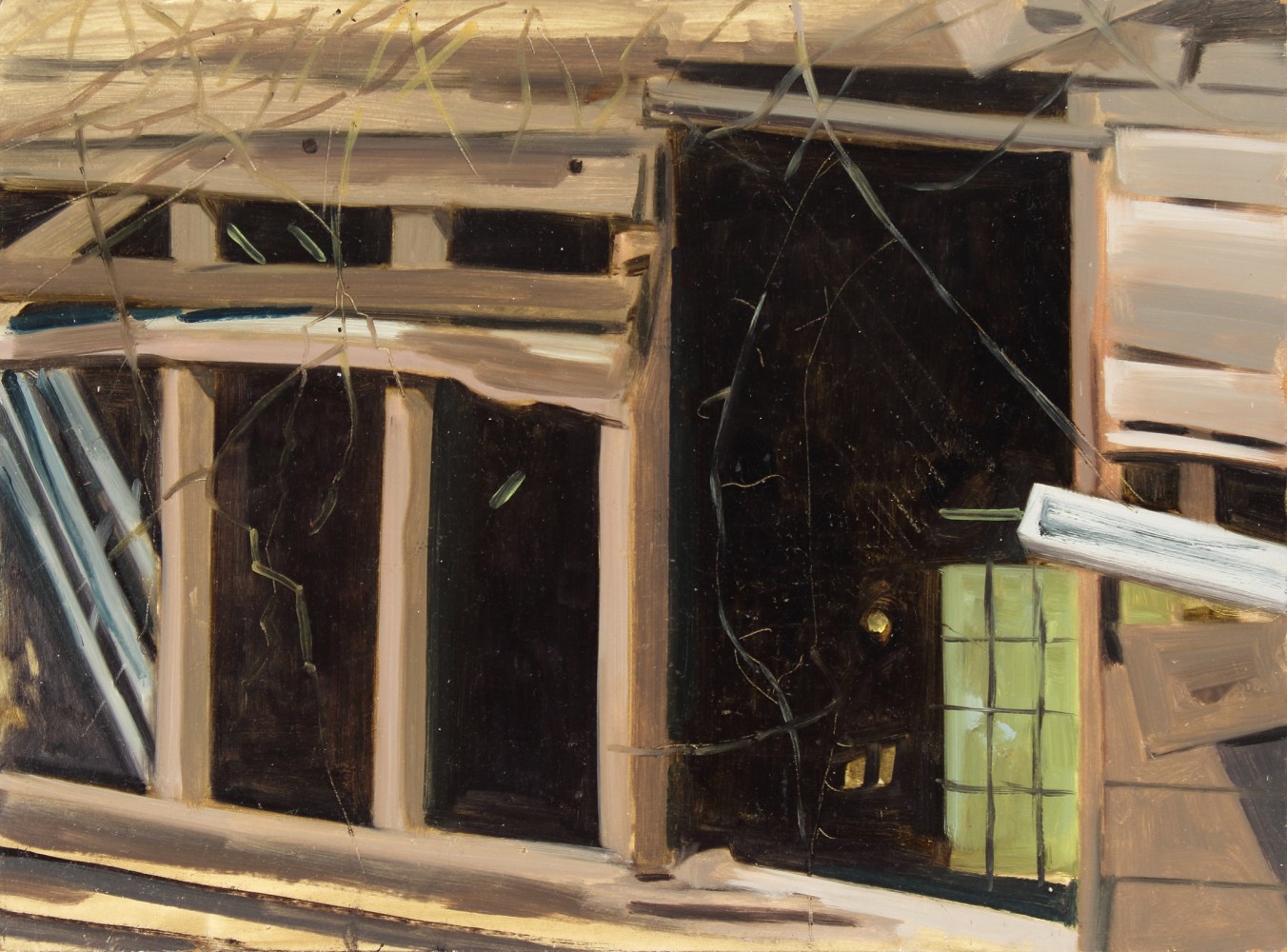 Open Barn, 1991, oil on Masonite, 11 x 14 7/8 inches
