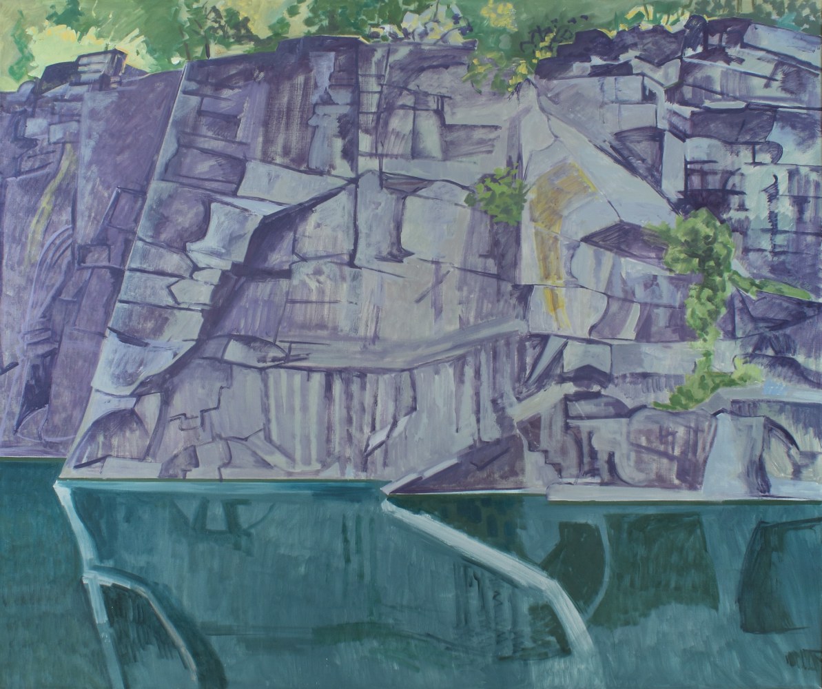 Lois Dodd, Blue Quarry, 1988, oil on linen, 50 x 60 inches