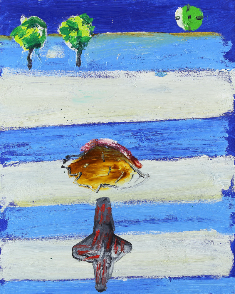 Study for Clock + Shell III, 2023, oil on canvas, 30 x 24 inches