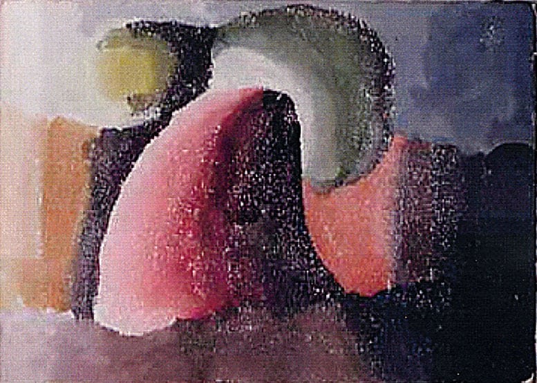 Large Red Shapes, 1941, watercolor on paper, 5 x 6 7/8 inches