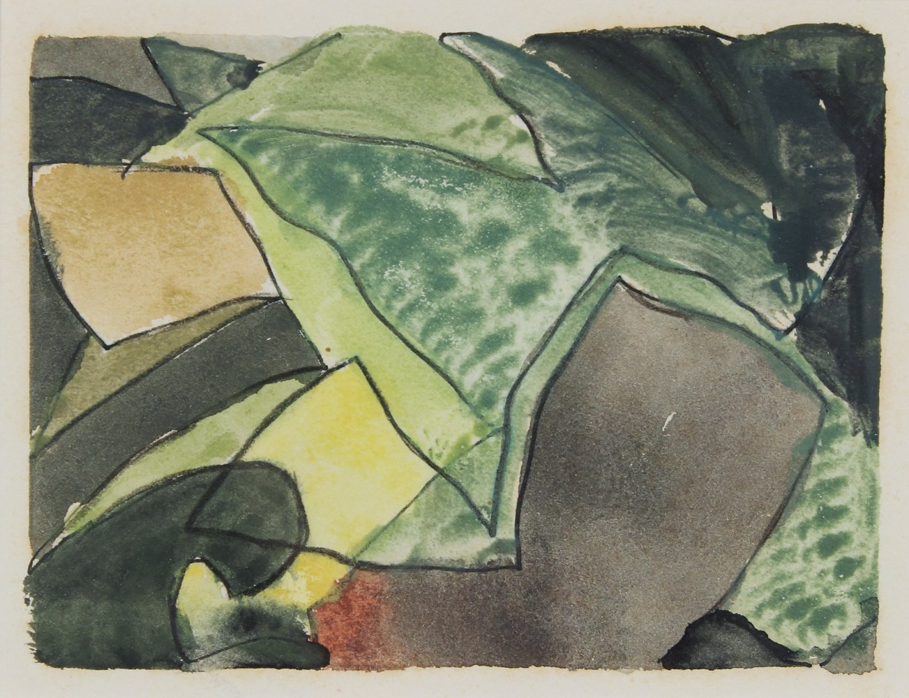 Untitled [6-3-42], 1942, watercolor and ink on paper, 3 x 4 inches