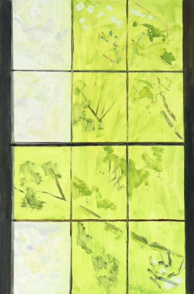Spring Window, Knowlton Township, 1999, oil on Masonite, 18 x 12 inches