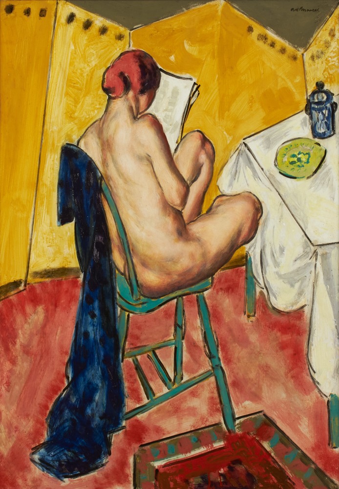 The Yellow Screen, c. 1927-28, oil on board, 36 1/2 x 26 inches