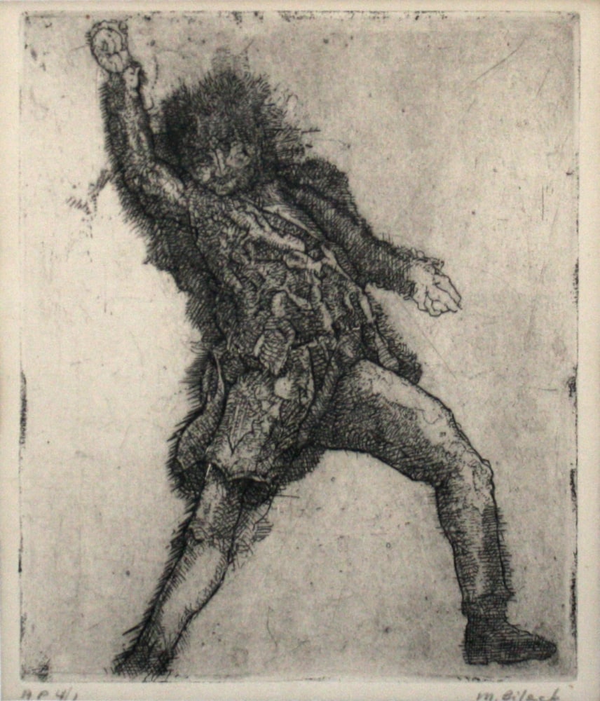 Marvin Bileck,&amp;nbsp;Angry Man, n.d., etching and engraving, 6 3/8 x 5 1/4 inches