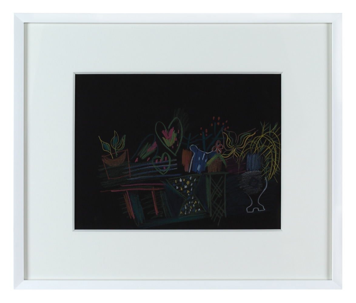 Loren MacIver,&amp;nbsp;Untitled, c. 1940, pastel on black paper, 9 x 12 inches