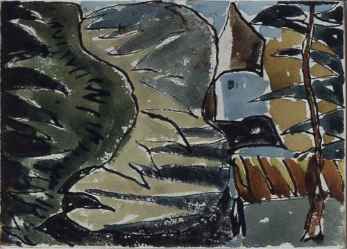 Syosset, 1940, watercolor on paper, 5 x 7 inches