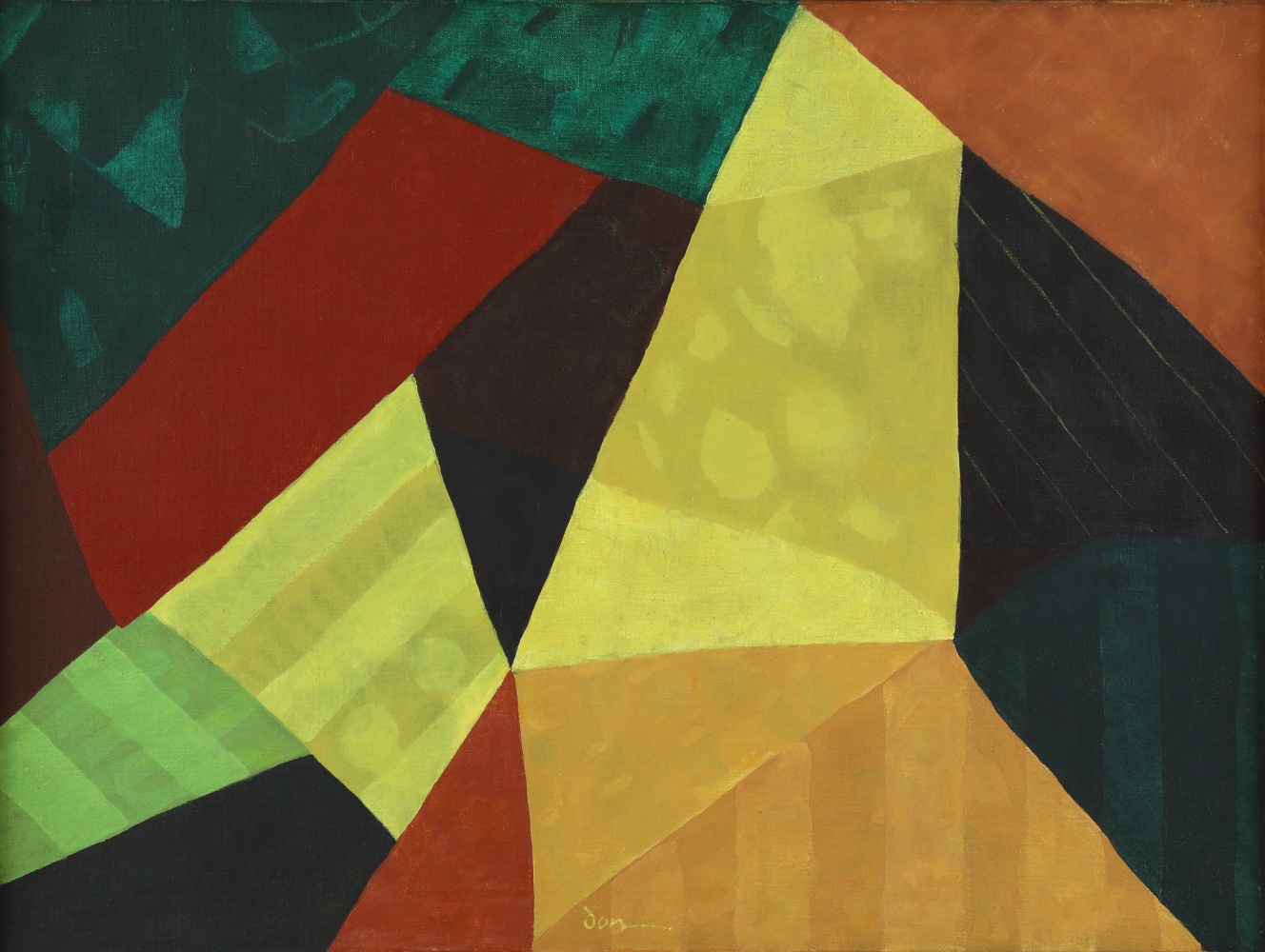 Polygons and Textures, 1944 oil on canvas, 24 x 32 inches. Private Collection.