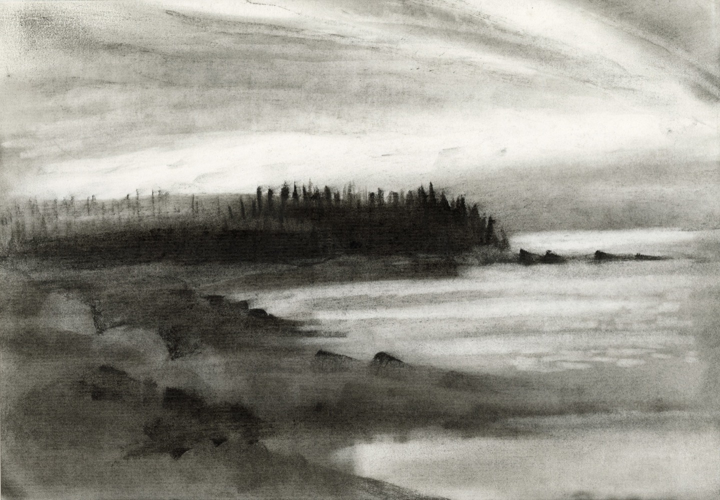 19 OCT 95 (1), 1995 charcoal on paper, 7 1/4 x 10 1/2 inches