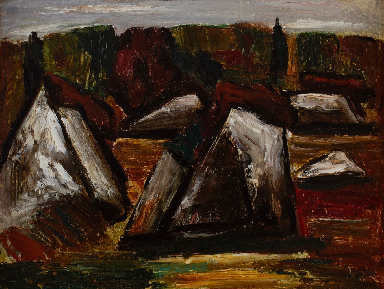 Marsden Hartley, Autumn, Dogtown Common, 1934, oil on board, 12 x 15 1/2 inches
