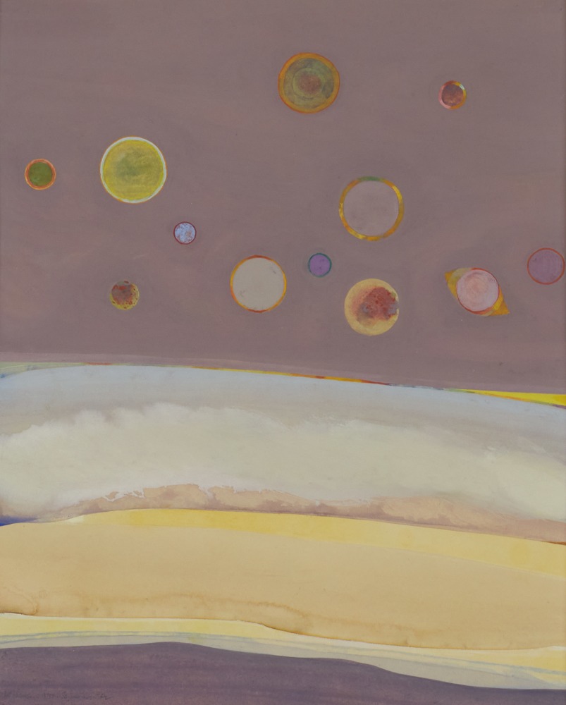 Untitled (Sanary-sur-Mer), 1957, gouache on paper, 13 x 10 5/8 inches