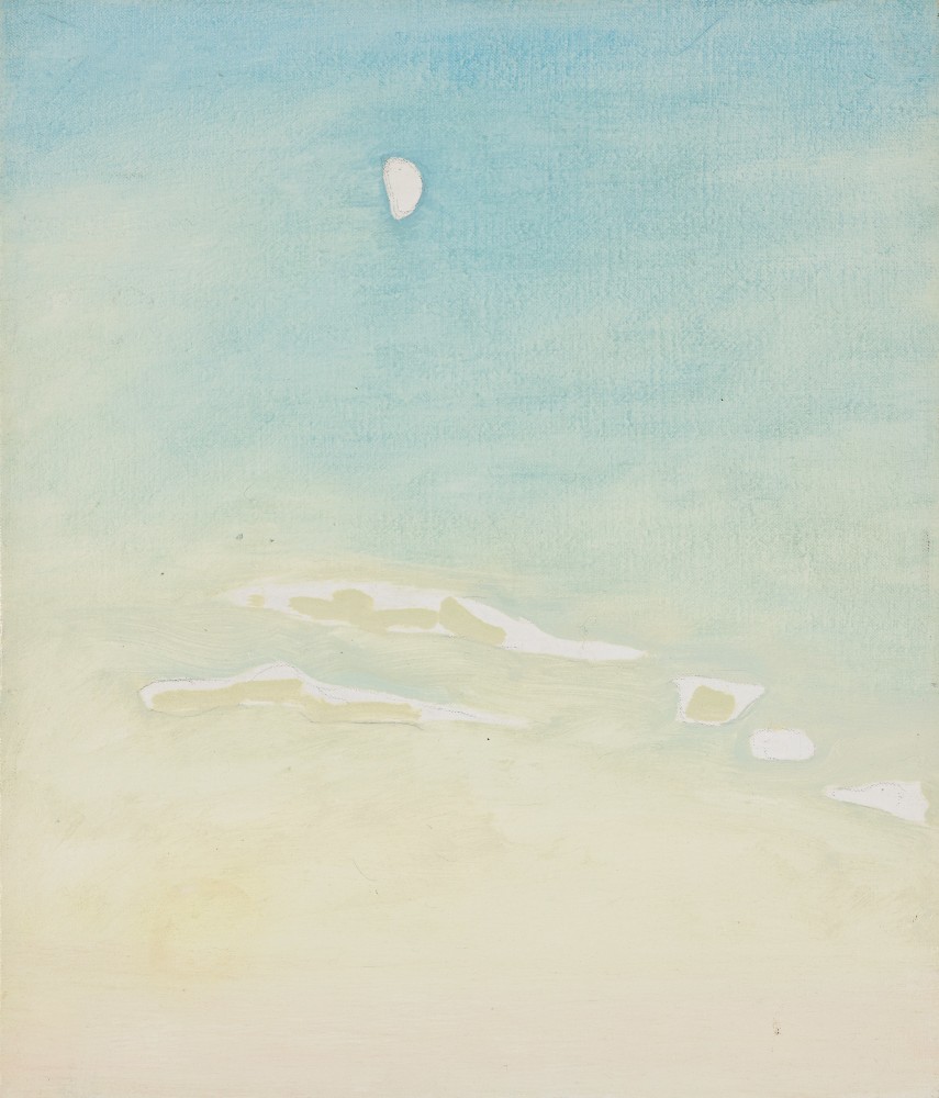 Afternoon Moon with Clouds, 1966, oil on linen, 13 3/4 x 11 3/4 inches
