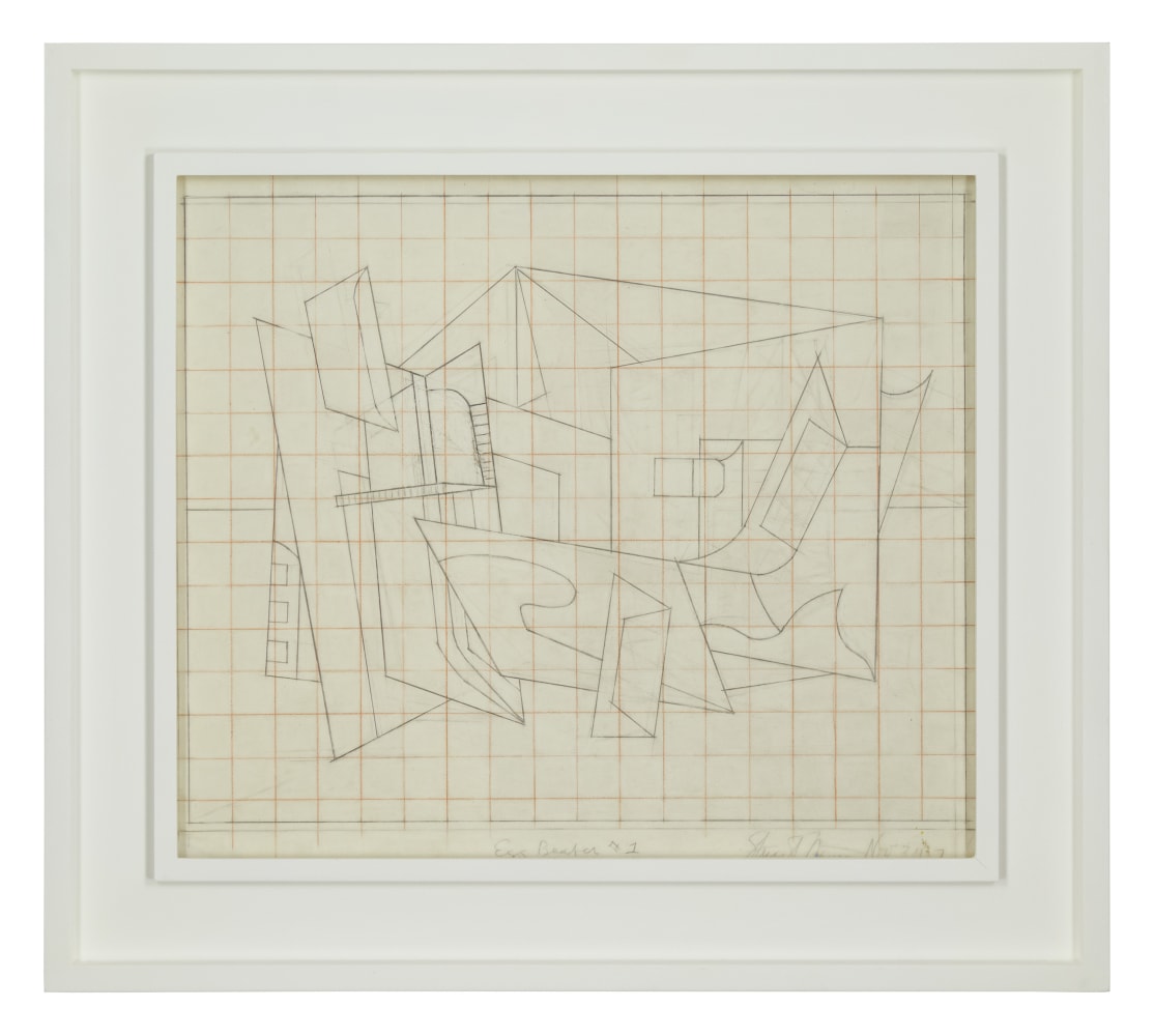 Stuart Davis, (Study for &amp;quot;Egg Beater No. 1&amp;quot;), 1927, graphite and orange crayon (grid) on paper, 14 3/8 x 18 inches