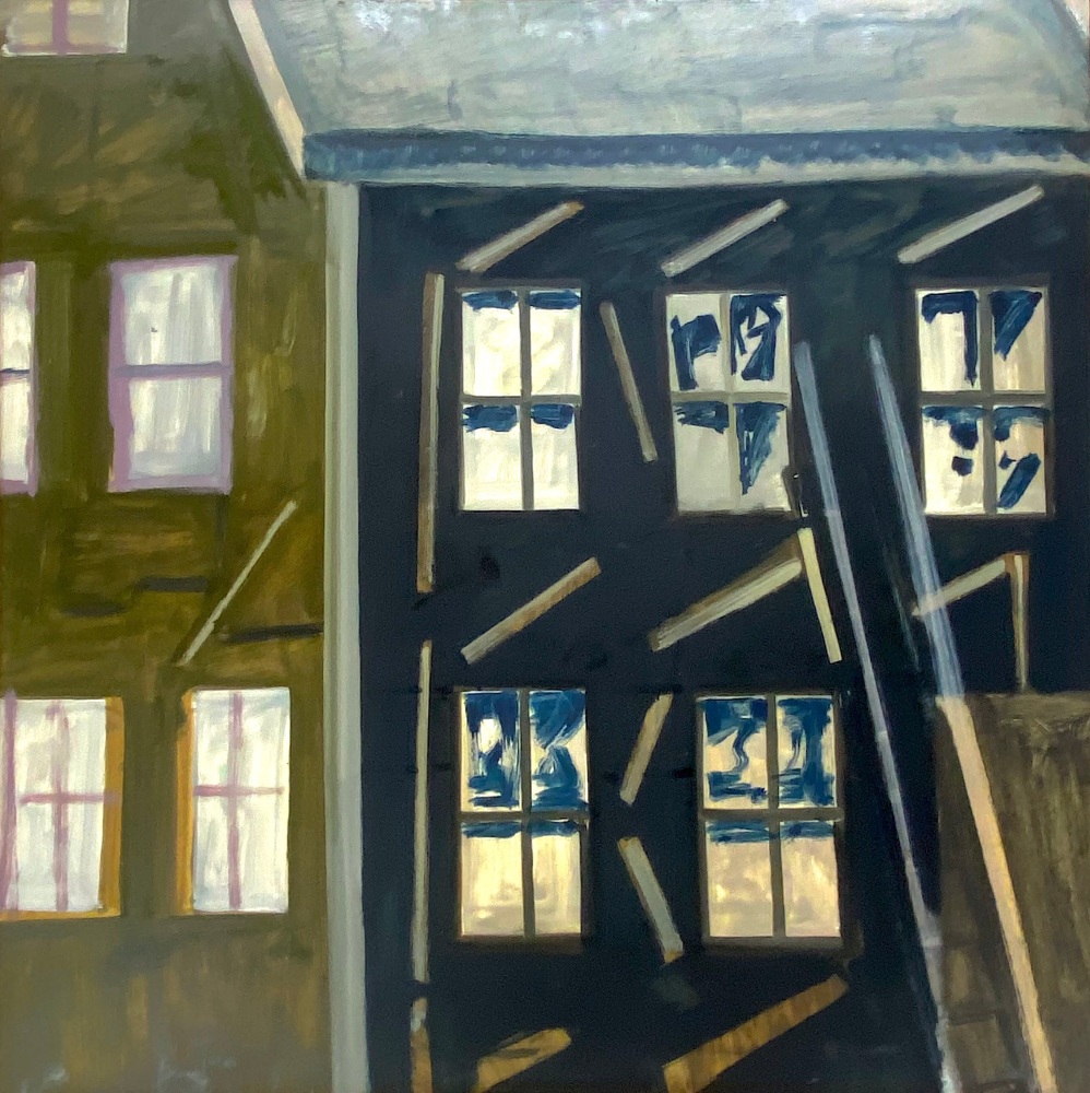 Tar Paper House, 1983, oil on Masonite, 20 x 20 inches
