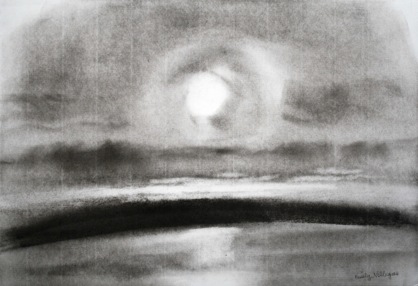 Emily Nelligan,&amp;nbsp;2 Oct 07 (2), 2007, charcoal on paper, 7 1/4 x 10 1/2 inches