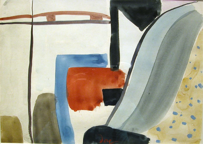 Study for Sand Barge, c. 1930, watercolor on paper, 9 5/8 x 13 7/8
