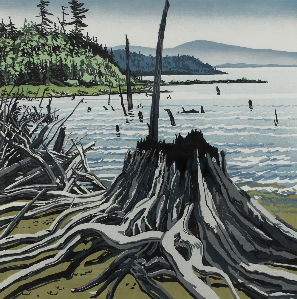Flotsam Allagash, 1995,&amp;nbsp;woodcut on Kizuki Nishinouchi,&amp;nbsp;30 x 30 inches