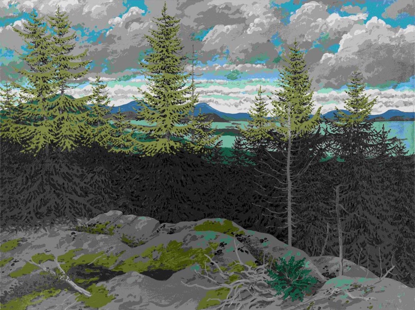 From Zeke&amp;#39;s, 1974, oil on canvas, 72 x 96 inches