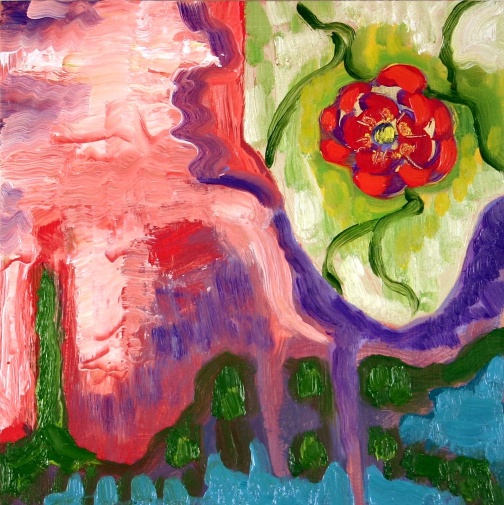 Summer Flower #1,&amp;nbsp;2008, oil on panel, 9 3/4 x 9 3/4 inches