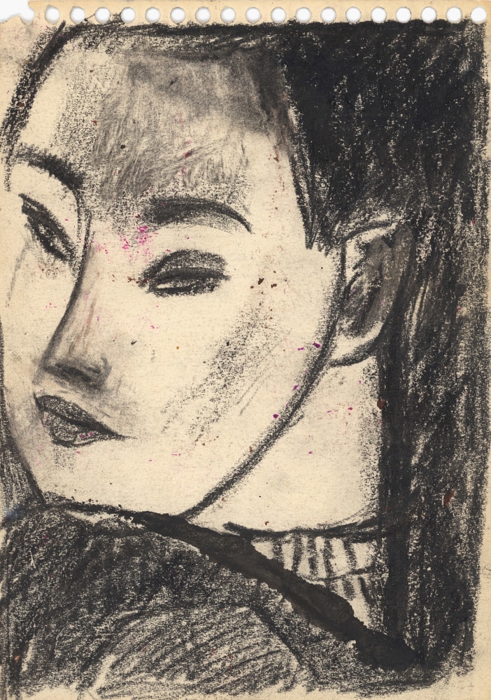 Graphite drawing of a woman's face