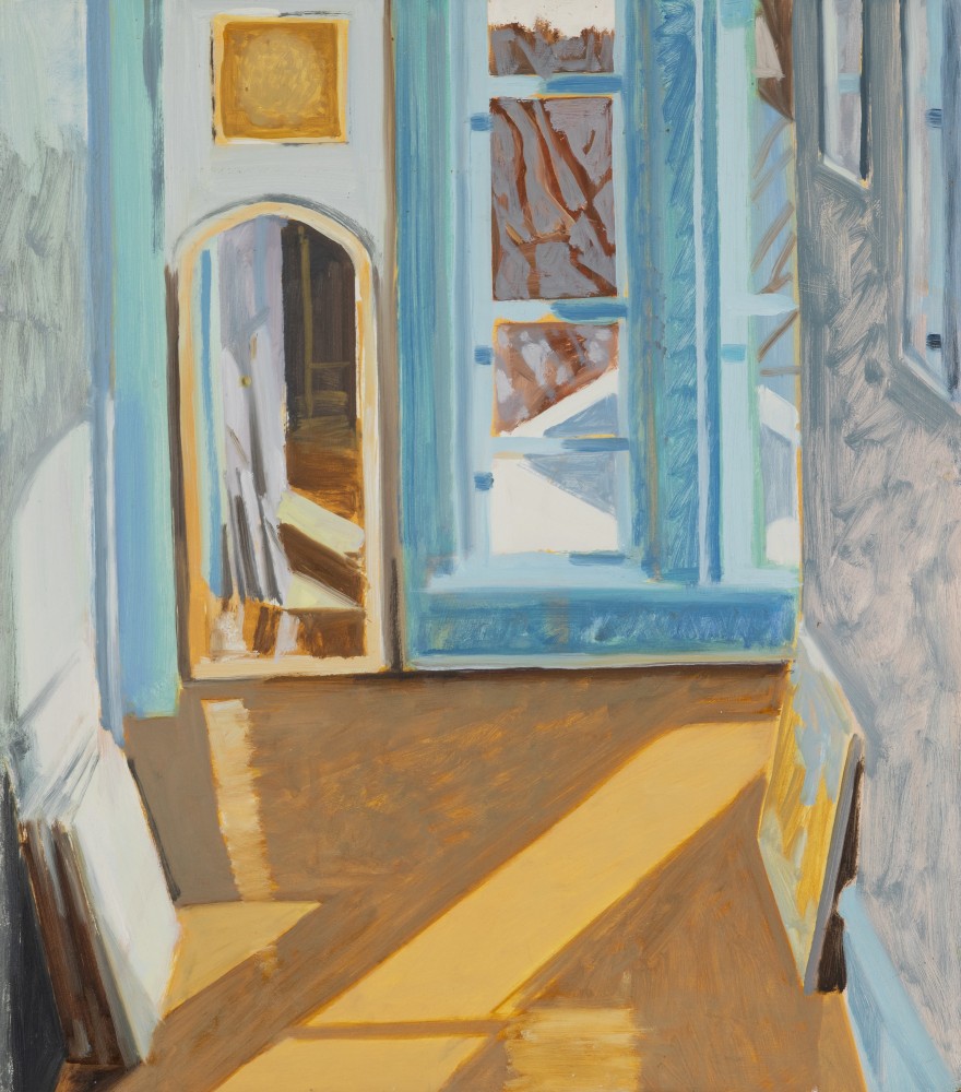Hallway, Daylight, 1980, oil on Masonite, 17 7/8 x 15 3/4 inches