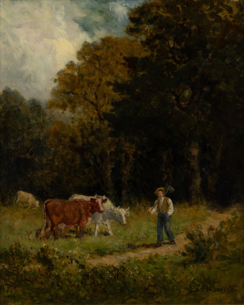 Woodsman Returning, oil on canvas, 22 x 18 inches