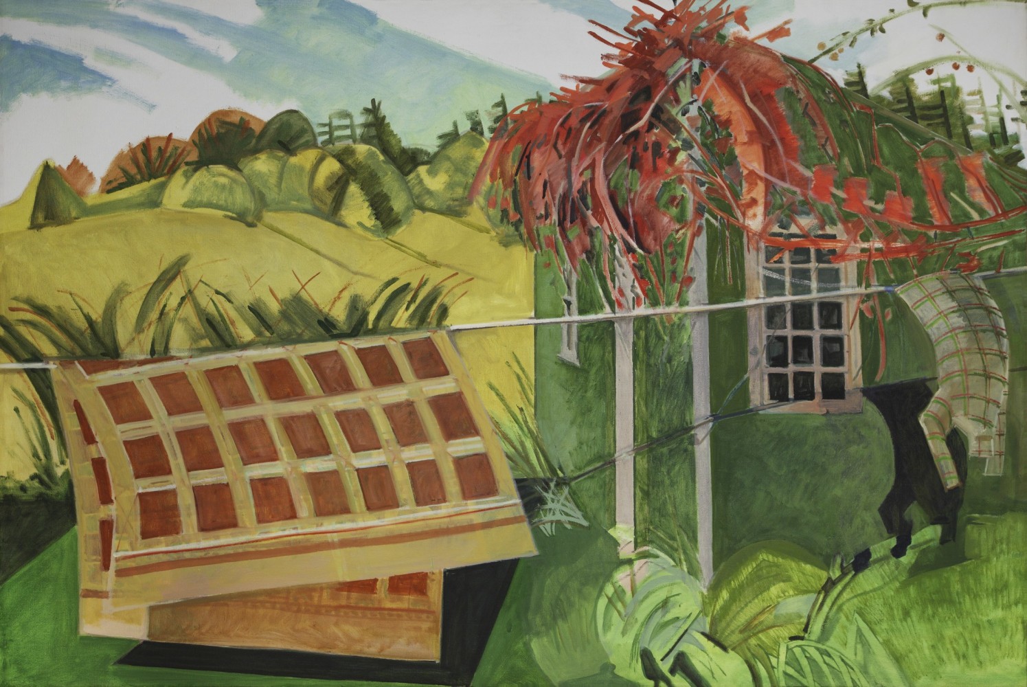 Red Vine + Blanket, 1979, oil on linen, 40 x 60 inches