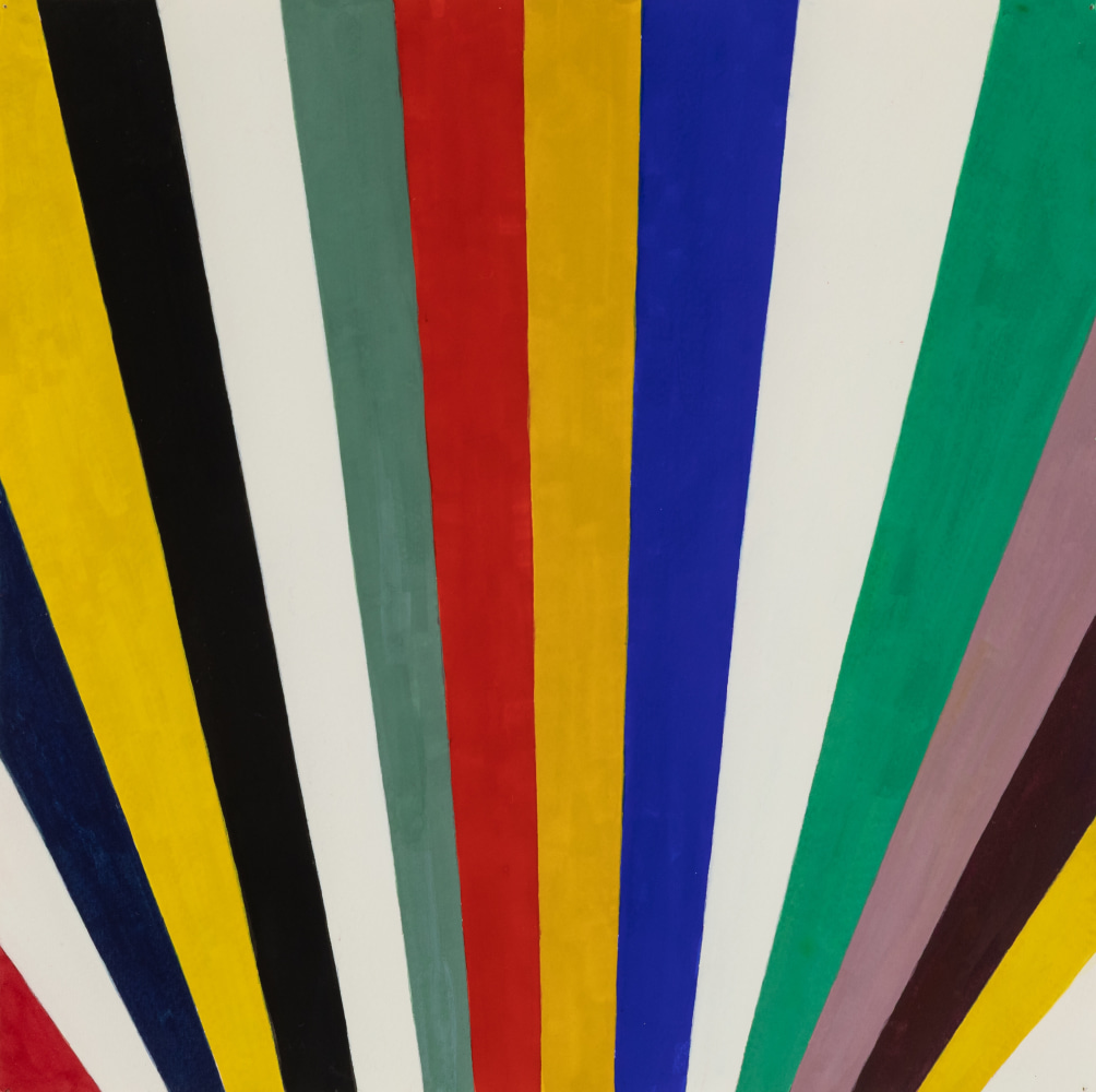 Fan, 2010, gouache on paper, 11 7/8 x 11 7/8 inches