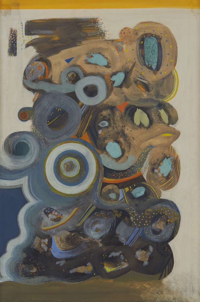 The Gyres II, 1957, gouache on paper, 10 7/8 x 7 3/8 inches