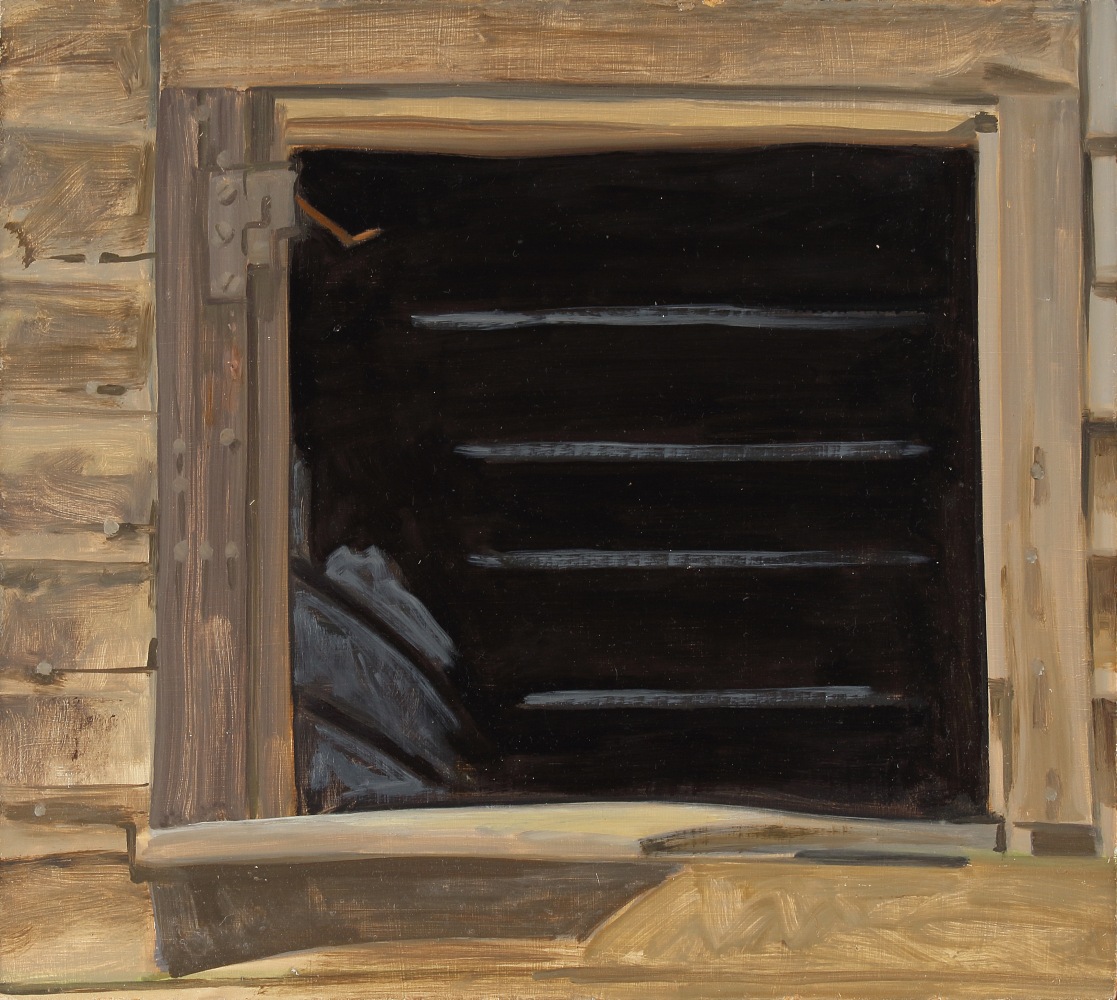 Empty Window, Black, 1979, oil on Masonite, 16 x 18 inches